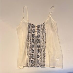 White Crow Cream Fitted Buttoned Camisole